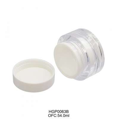 Acrylic whosale plastic cream jar custom cream jar packaging empty round crystal 50g cream jar with private label