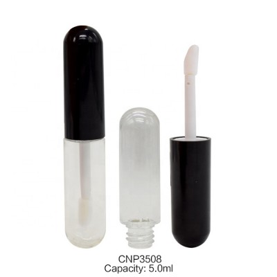 Empty lip gloss containers tube private label clear lip gloss tubes 5ml unique lip gloss container with brush wands