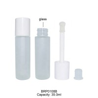 Glass dropper bottle custom wholesale private label 35ml empty blue matte glass dropper bottle with white brush wands