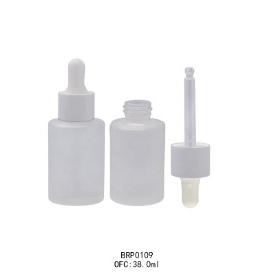 Clear dropper bottle whosale customized 30ml 38ml empty matte dropper plastic bottle with glass dropper