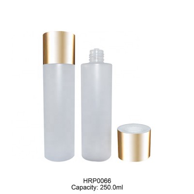 Customized toner spray bottles clear toner bottle gold empty 250 ml facial toner bottle with private label