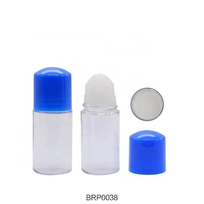 50ml clear roll on refillable bottle custom essential oil roller bottles 50ml empty plastic roll on bottle with ball