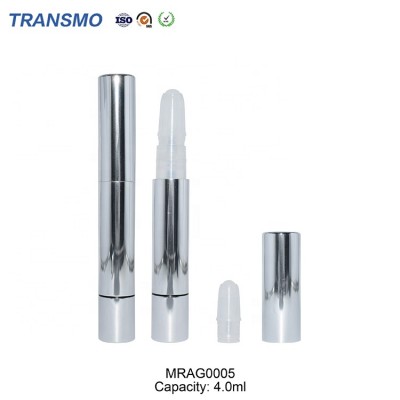 High quality facial care massage pen packaging 4ml aluminum cylinder roller ball tube with plastic roller ball applicator