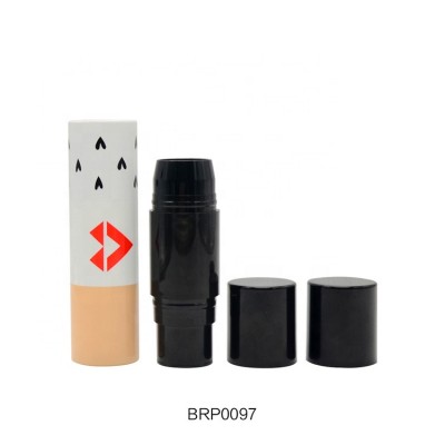 High quality concealer tubes custom foundation plastic bottle double ends foundation stick container empty with brush