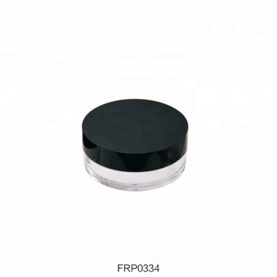 Transparent empty plastic loose powder container with brush