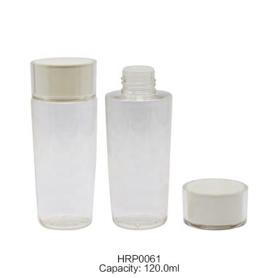 Empty toner bottles free samples custom face toner bottle 120ml round clear toner bottle with free logo